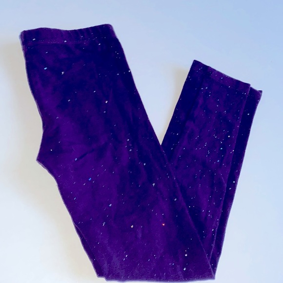 Cat & Jack Bottoms Cat Jack Purple Leggings Wsilver Glitter Poshmark